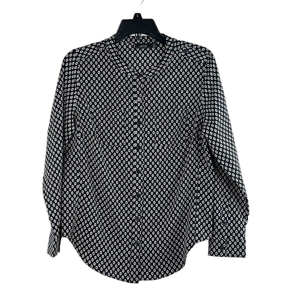 Apt. 9 Women's Petite Top Size PM Black, Gray, White Button Down Blouse - Picture 11 of 11